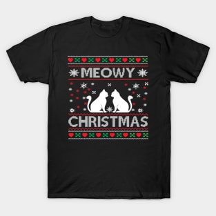 Meowy Christmas for Cat Lovers T-Shirt